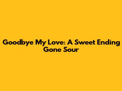 Goodbye My Love: A Sweet Ending Gone Sour
