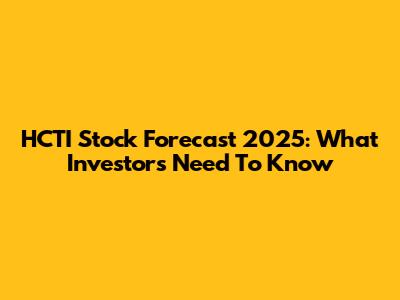 HCTI Stock Forecast 2025: What Investors Need To Know