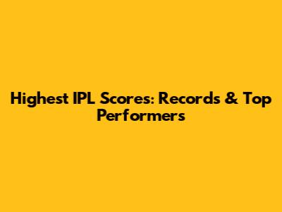 Highest IPL Scores: Records & Top Performers