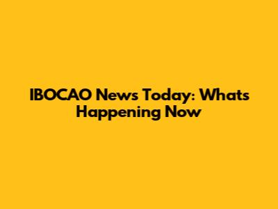 IBOCAO News Today: What's Happening Now
