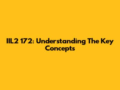 IIL2 172: Understanding The Key Concepts