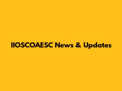 IIOSCOAESC News & Updates