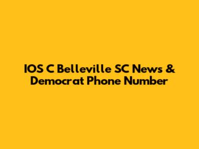IOS C Belleville SC News & Democrat Phone Number