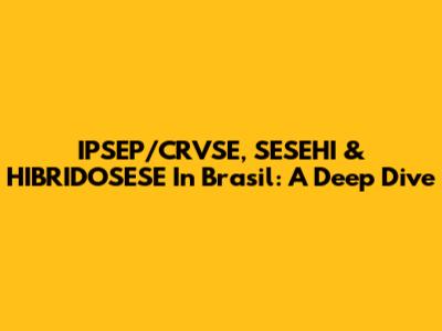 IPSEP/CRVSE, SESEHI & HIBRIDOSESE In Brasil: A Deep Dive