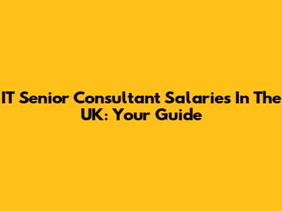 IT Senior Consultant Salaries In The UK: Your Guide