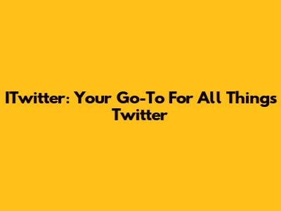 ITwitter: Your Go-To For All Things Twitter