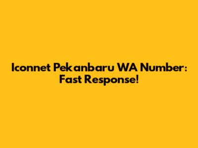 Iconnet Pekanbaru WA Number: Fast Response!