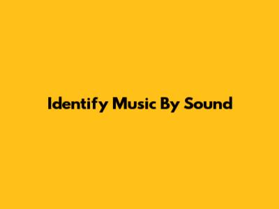 Identify Music By Sound