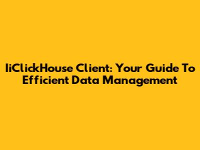 IiClickHouse Client: Your Guide To Efficient Data Management