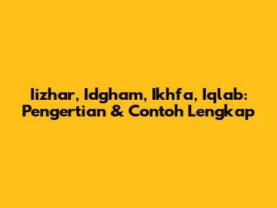 Iizhar, Idgham, Ikhfa, Iqlab: Pengertian & Contoh Lengkap