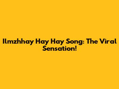 Ilmzhhay Hay Hay Song: The Viral Sensation!