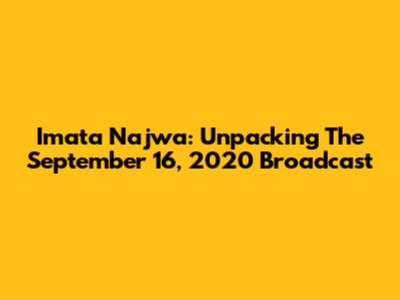 Imata Najwa: Unpacking The September 16, 2020 Broadcast