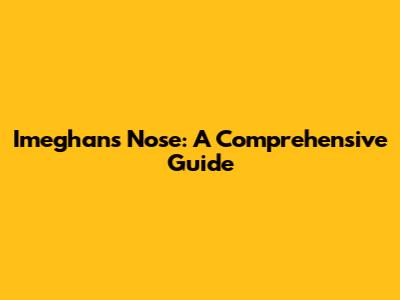 Imeghan's Nose: A Comprehensive Guide