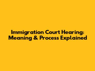 Immigration Court Hearing: Meaning & Process Explained