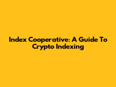 Index Cooperative: A Guide To Crypto Indexing
