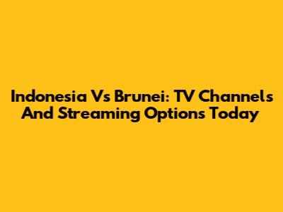 Indonesia Vs Brunei: TV Channels And Streaming Options Today