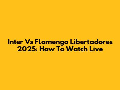 Inter Vs Flamengo Libertadores 2025: How To Watch Live