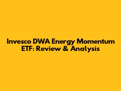 Invesco DWA Energy Momentum ETF: Review & Analysis
