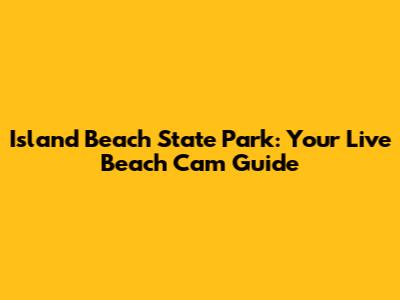 Island Beach State Park: Your Live Beach Cam Guide