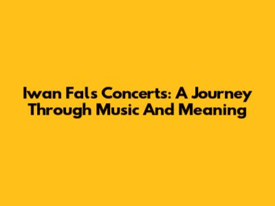 Iwan Fals Concerts: A Journey Through Music And Meaning
