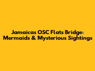 Jamaica's OSC Flats Bridge: Mermaids & Mysterious Sightings
