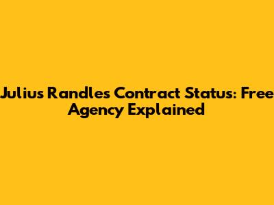Julius Randle's Contract Status: Free Agency Explained