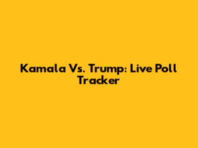 Kamala Vs. Trump: Live Poll Tracker