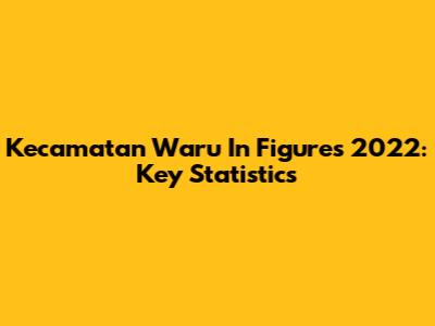 Kecamatan Waru In Figures 2022: Key Statistics