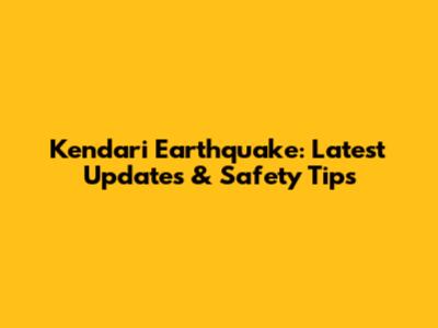 Kendari Earthquake: Latest Updates & Safety Tips