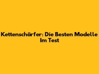 Kettenschärfer: Die Besten Modelle Im Test