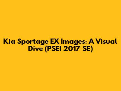 Kia Sportage EX Images: A Visual Dive (PSEI 2017 SE)