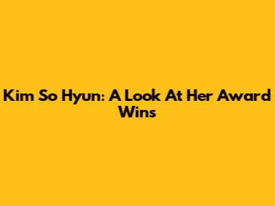 Kim So Hyun: A Look At Her Award Wins