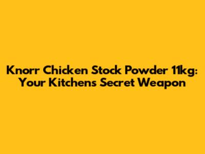 Knorr Chicken Stock Powder 11kg: Your Kitchen's Secret Weapon