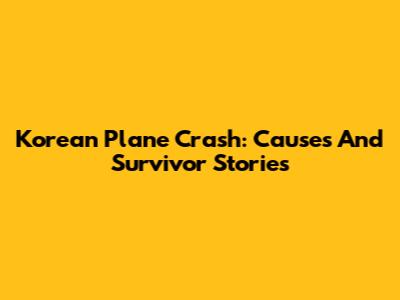 Korean Plane Crash: Causes And Survivor Stories