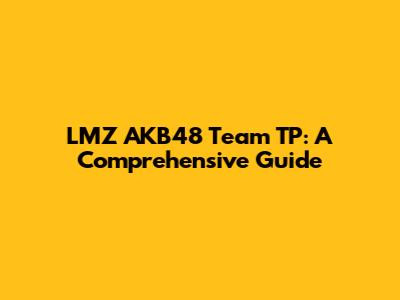 LMZ AKB48 Team TP: A Comprehensive Guide