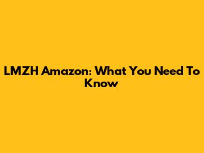 LMZH Amazon: What You Need To Know