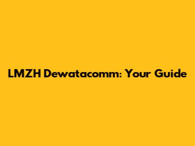 LMZH Dewatacomm: Your Guide