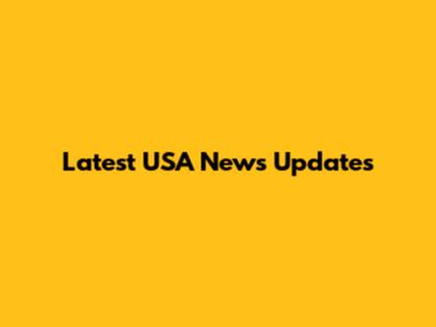 Latest USA News Updates