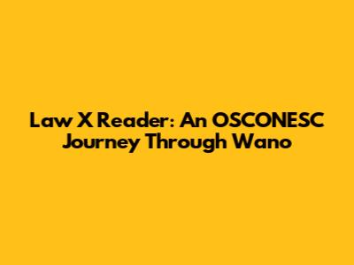 Law X Reader: An OSCONESC Journey Through Wano