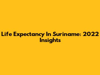Life Expectancy In Suriname: 2022 Insights