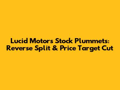 Lucid Motors Stock Plummets: Reverse Split & Price Target Cut