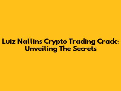 Luiz Nallin's Crypto Trading Crack: Unveiling The Secrets