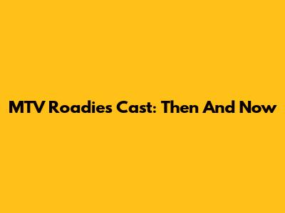 MTV Roadies Cast: Then And Now