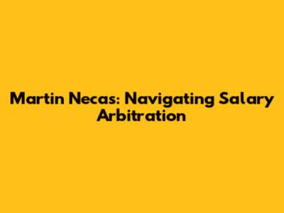 Martin Necas: Navigating Salary Arbitration