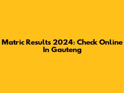 Matric Results 2024: Check Online In Gauteng