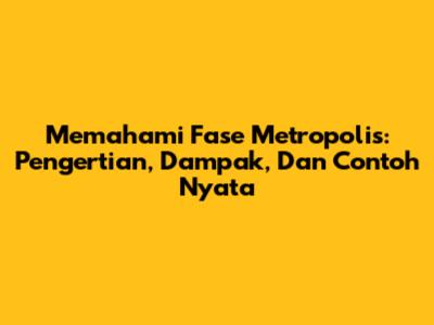 Memahami Fase Metropolis: Pengertian, Dampak, Dan Contoh Nyata