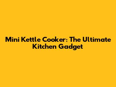 Mini Kettle Cooker: The Ultimate Kitchen Gadget
