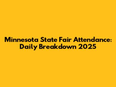 Minnesota State Fair Attendance: Daily Breakdown 2025