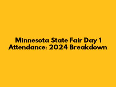 Minnesota State Fair Day 1 Attendance: 2024 Breakdown