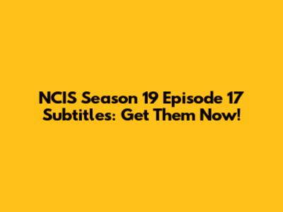 NCIS Season 19 Episode 17 Subtitles: Get Them Now!